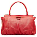 Gucci Red Abbey D Ring Leather Tote Bag