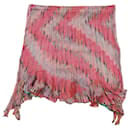 Bufanda tipo chal de punto de viscosa exclusiva en zigzag con diseño de piruleta en rosa fucsia y azul de Missoni