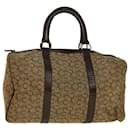 CELINE C Macadam Canvas Hand Bag Leather Beige Auth 56626 - Céline