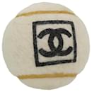 Bola de tênis CHANEL feltro branco CC Auth bs9326 - Chanel