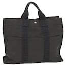 HERMES Her Line MM Tote Bag Canvas Gray Auth 57786 - Hermès