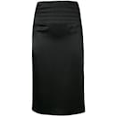 Chanel Black Silk Midi Skirt