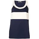 Chanel Blue and White Cotton Top