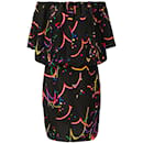 Prada Black and Multicolor Silk Dress