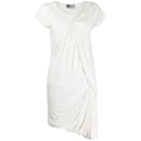 Robe drapée blanche Lanvin