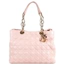 Cabas Dior Soft Shopping Cannage Lady Dior en cuir d'agneau moyen rose