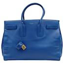 Saint Laurent Sac de Jour GM handbag in light blue leather