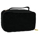 Gianni Versace Hand Bag Velor Black Auth ac2405