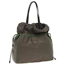 PRADA purse Tote Bag Nylon Leather Khaki Auth 58074 - Prada