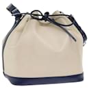 LOUIS VUITTON Epi Petit Noe Bicolor Shoulder Bag White Navy M40881 LV Auth 57735 - Louis Vuitton