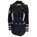 Valentino Black Multi Beaded lined Breasted Cotton Jacket