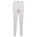 Brunello Cucinelli Slim-Fit Trousers in White Cotton