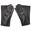 Chanel Black Camellia Lambskin Tall Gloves