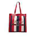 Gucci Tricolor Canvas & Leather Logo Tote Canvas Tote Bag 523781 in Excellent condition