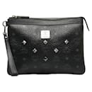 MCM Visetos Studded Zipped Clutch Bag Canvas Clutch Bag in Good condition