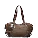 Prada Canapa & Leather Logo Shoulder Bag Canvas Shoulder Bag in Good condition