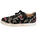 Black velvet sparkly embroidered trainers - size EU 37 - Christian Louboutin