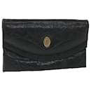 SAINT LAURENT Clutch Bag Leather Black Auth fm2892 - Saint Laurent