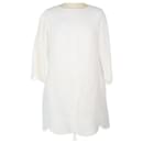 White Scalloped Longsleeve Midi Dress - Chloé