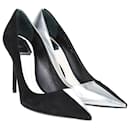 De color negro/Zapatos de tacón plateados con punta en punta - Christian Dior