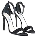 Black Open Toe Ankle Strap Sandals - Prada