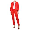 Red tonal embroidered two-piece suit set - size UK 10 - Zadig & Voltaire