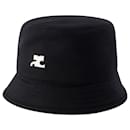 Signature Bucket Hat – Courreges – Baumwolle – Schwarz
