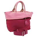 Prada Hand Bag Nylon 2way Pink Auth bs9228