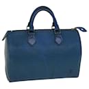 Louis Vuitton Epi Speedy 30 Bolsa de Mão Azul Toledo M43005 Autenticação de LV 56597