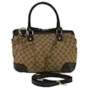 Gucci GG Canvas Hand Bag 2maneira bege 247902 auth 57777