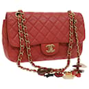 CHANEL Matelasse Chain Shoulder Bag Lamb Skin Valentine Only Pink CC Auth 57072a - Chanel