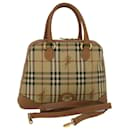 Burberrys Nova Check Sac à main en cuir PVC 2façon Beige Noir Auth 58089 - Autre Marque