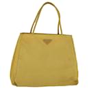 PRADA Tote Bag Nylon Yellow Auth 57760 - Prada