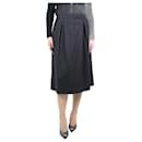Grey A-line wool midi skirt - size UK 8 - Autre Marque