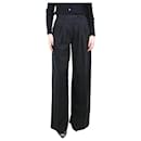 Black high-rise cut wool tailored trousers - size UK 10 - Etro