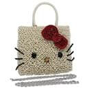 ANTEPRIMA Bolsa de ombro de arame com corrente Hello Kitty de plástico 2caminho Branco Vermelho Auth 56580 - Autre Marque
