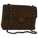 CHANEL Bolso de hombro con cadena Big Matelasse Ante Marrón CC Auth 57075EN - Chanel