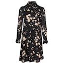 Burberry Printed Long Sleeve Dress in Black Polyester