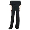 Black pleated wide-leg trousers - size UK 12 - Ralph Lauren
