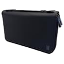 Dunhill black leather organizer with lined zip - Alfred Dunhill