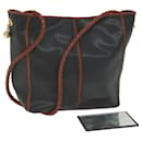BOTTEGA VENETA Shoulder Bag PVC Leather Black Brown Auth bs9631 - Autre Marque