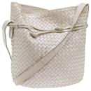 BOTTEGAVENETA INTRECCIATO Shoulder Bag Leather White Auth 57834 - Autre Marque