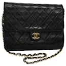 CHANEL Matelasse Chain Shoulder Bag Lamb Skin Black CC Auth ep2171 - Chanel
