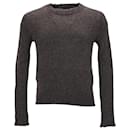 Balmain Knitted Crewneck Sweater in Brown Wool
