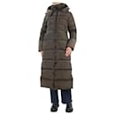 Khaki hooded puffer long coat - size UK 8 - Autre Marque