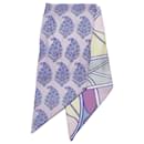 Hermes Purple Printed Twilly Silk Scarf - Hermès