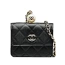 Chanel CC Quilted Caviar Chain Purse Leather Coin Case in Excellent condition