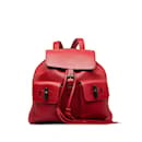 Leather Double Pocket Bamboo Backpack 370833 - Gucci
