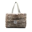 Chanel Fur & Suede Tote Bag Leather Tote Bag in Good condition