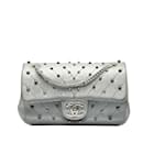 Chanel CC Chevron Studded Leather Flap Bag Leather Shoulder Bag in Good condition